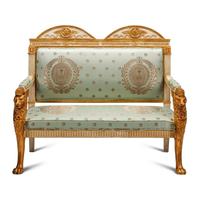 An Italian Neoclassical Style Painted and Parcel Gilt Three-Piece Seating Suite