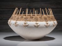 Pottery Bowl with Basketry Rim