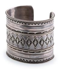 Wide Heavily Stamped Cuff Bracelet