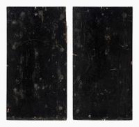 A Pair Of Carved and Black-Painted Hearse Panels