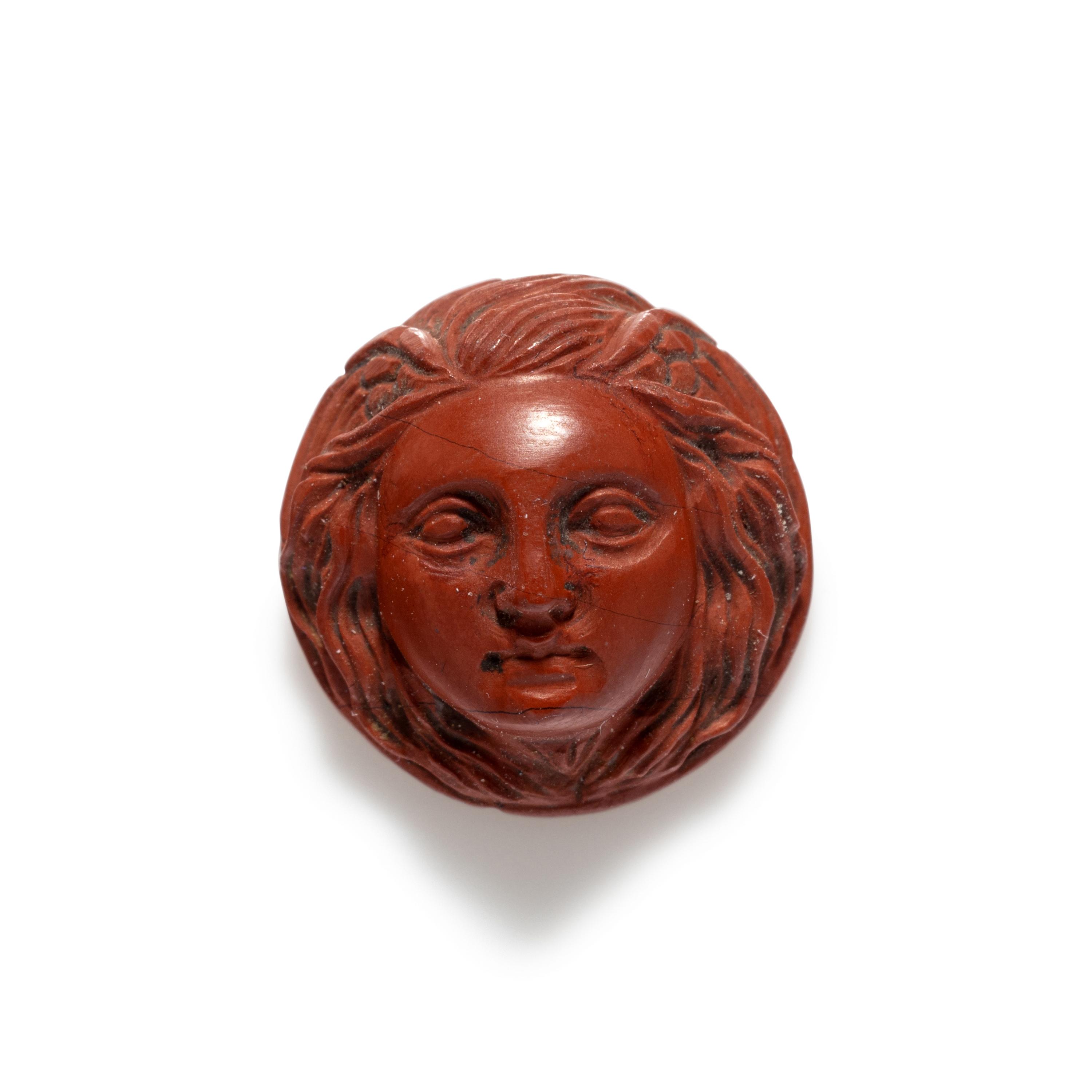 A Greek Red Jasper Cameo with the Head of Medusa