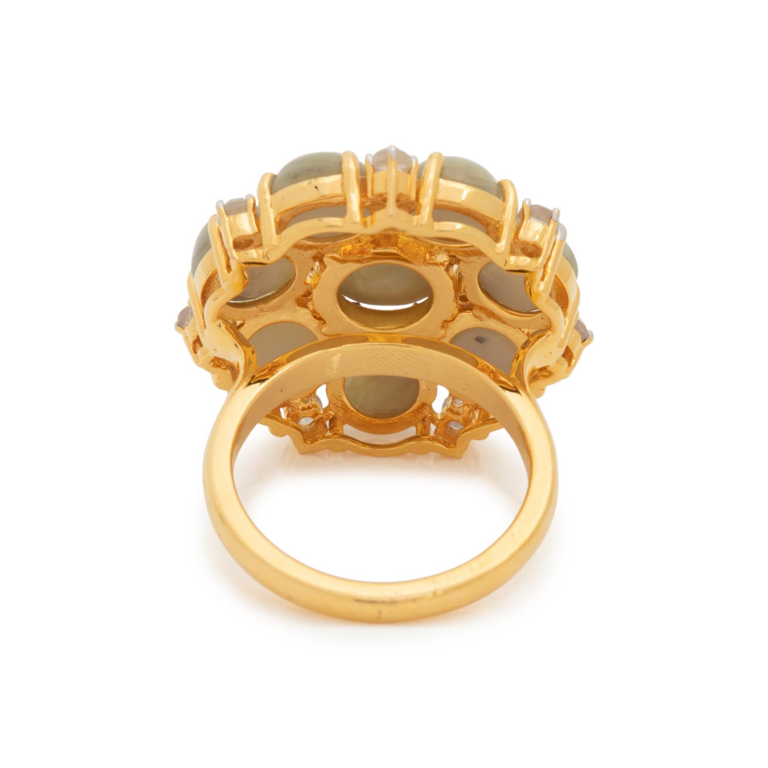 CAT'S EYE CHRYSOBERYL AND DIAMOND RING