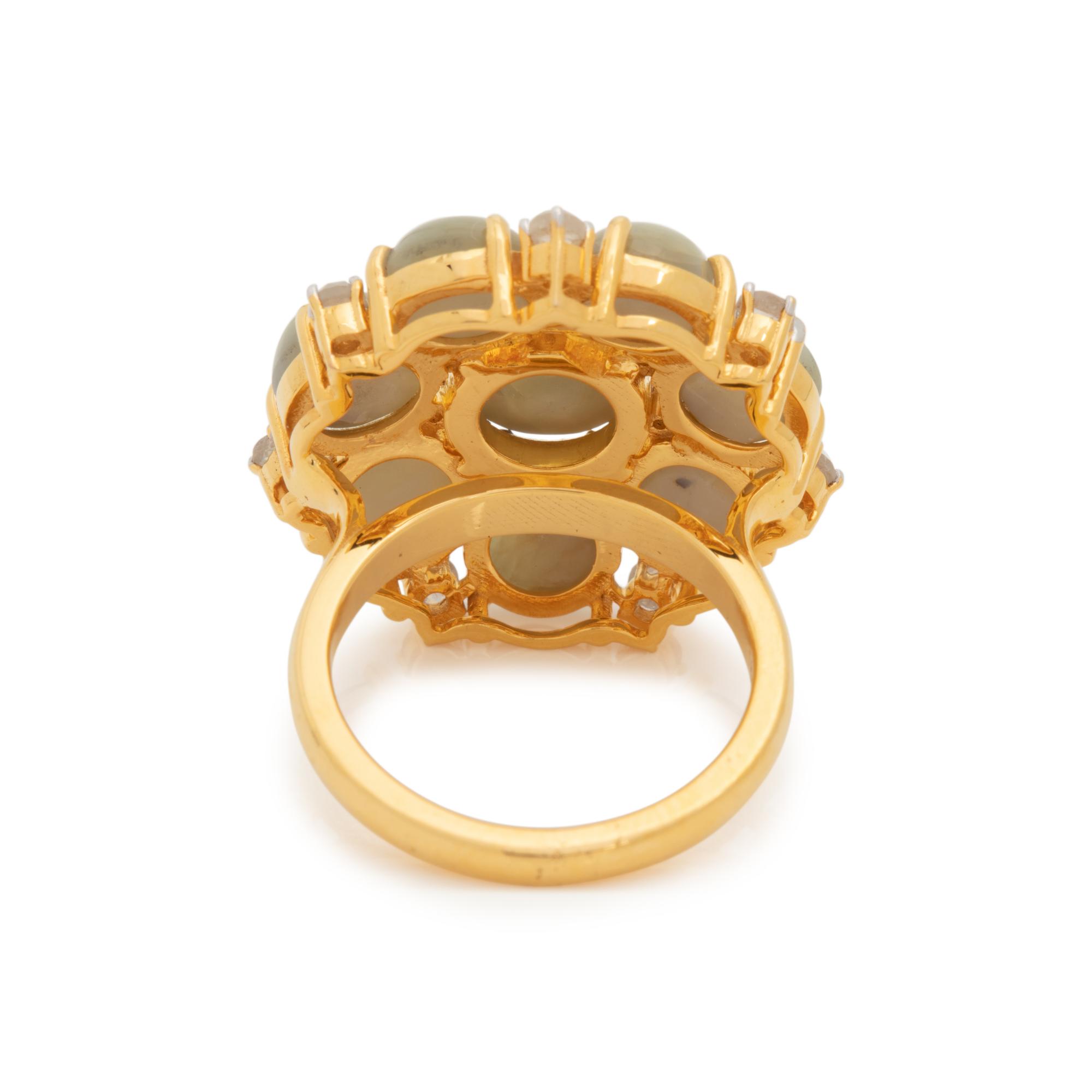 CAT'S EYE CHRYSOBERYL AND DIAMOND RING