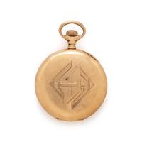 WALTHAM, 14K YELLOW GOLD OPEN FACE POCKET WATCH