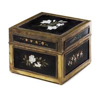A Pietra Dura Inset Table Casket Width 8 inches. — 19TH/20TH CENTURY