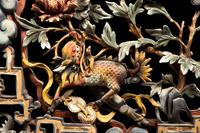 Three Chinese Carved Wood Panels