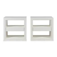 A Pair of Contemporary White Side Tables