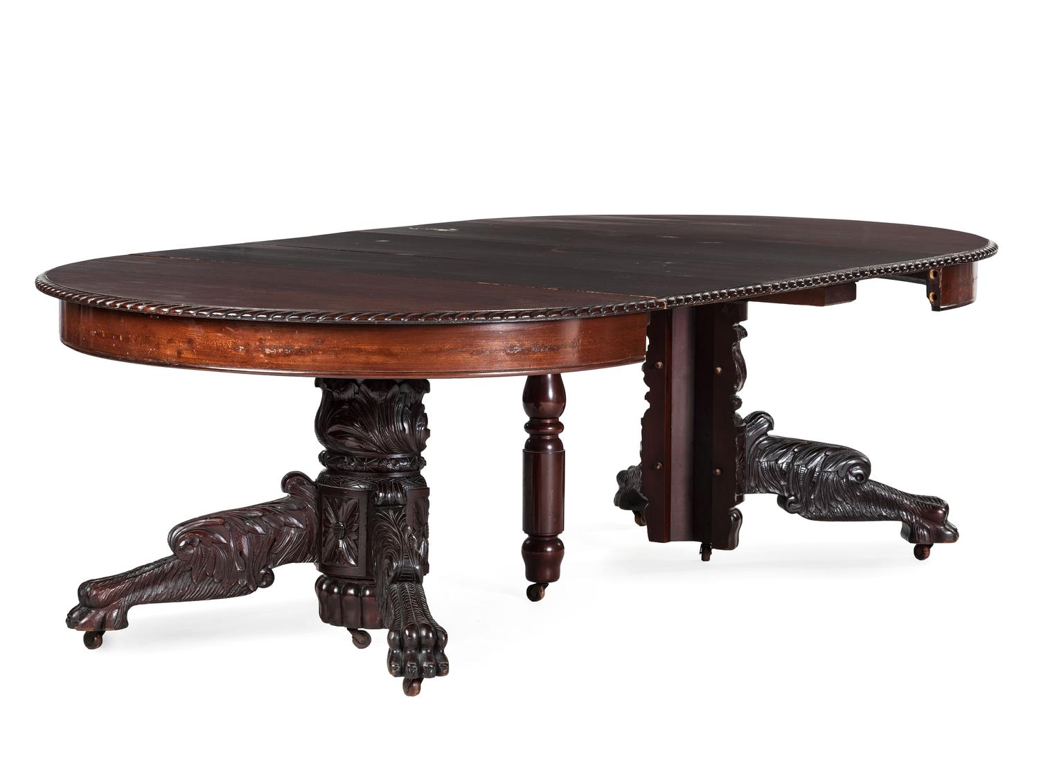 A Classical Carved Mahogany Extension Dining Table