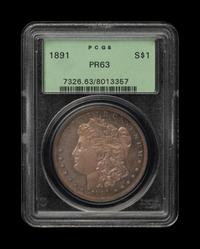 A 1891 Morgan $1 Proof Coin (PCGS PR63)