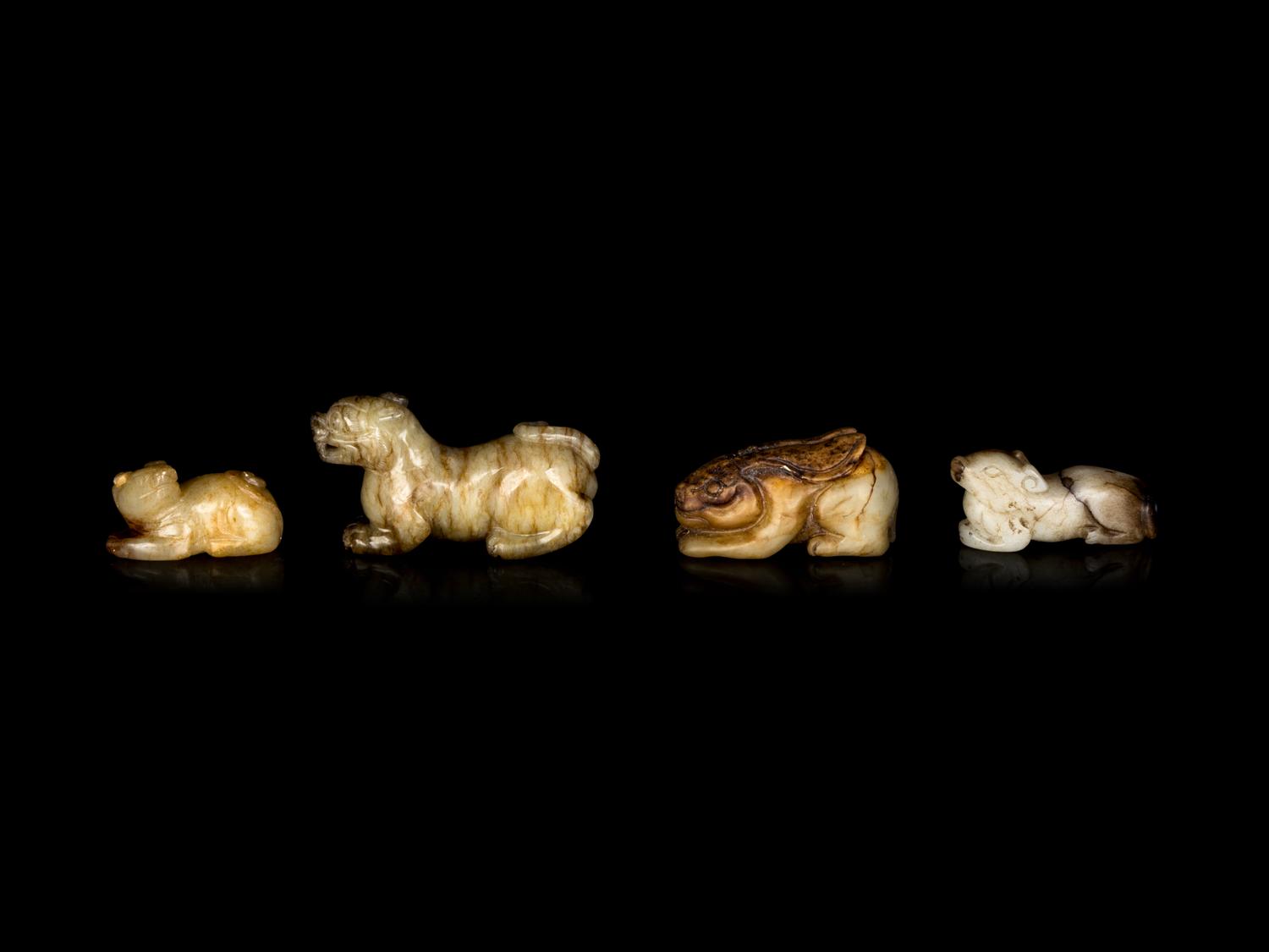 Four Chinese Jade Carvings of Animals