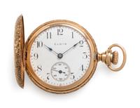 Elgin, 14K Yellow Gold Hunter Case Pendant Watch, Circa 1910