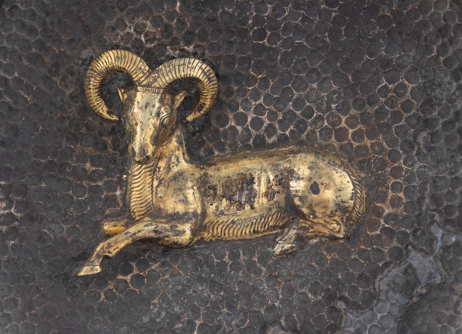 A Sasanian Style Parcel-Gilt Silver Dish