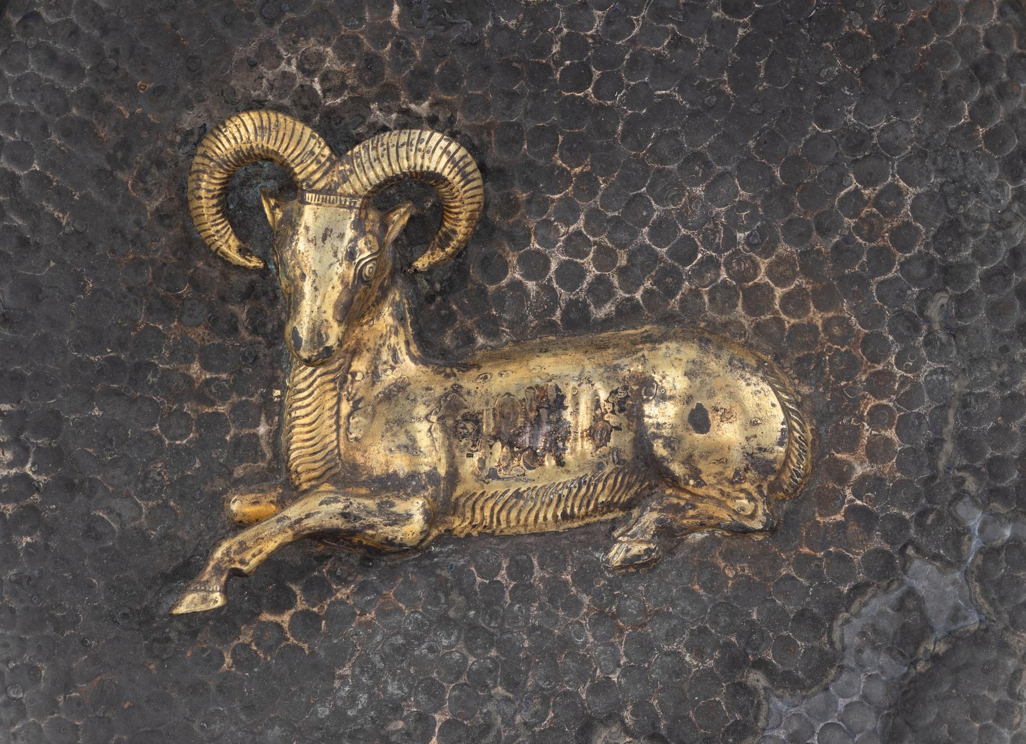 A Sasanian Style Parcel-Gilt Silver Dish