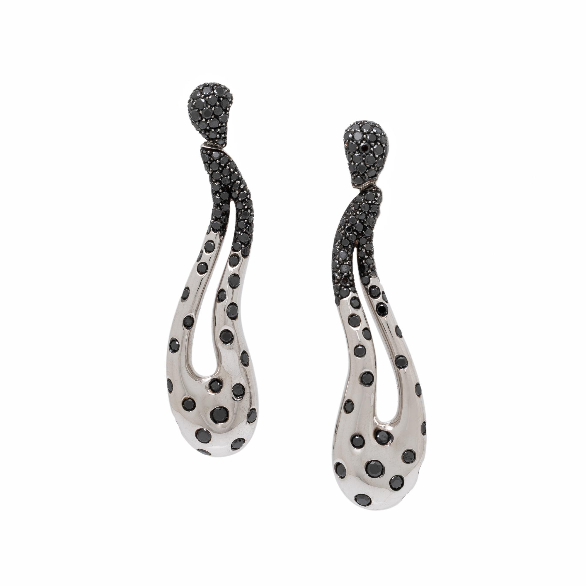 De Grisogono, White Gold and Black Diamond Earrings