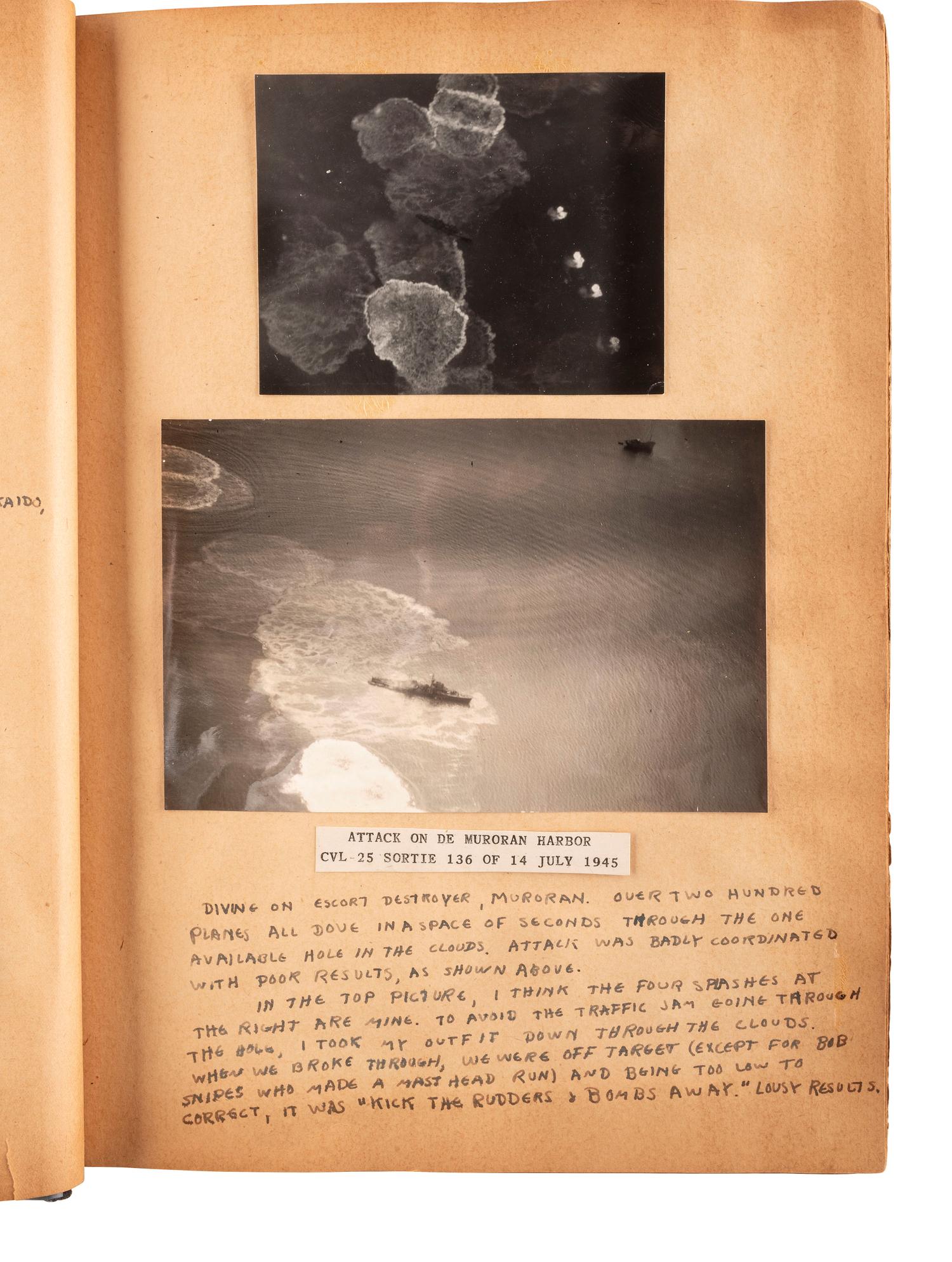 [WORLD WAR II]. Detailed scrapbook of Lieutenant Commander Charles Mason Melhorn, Torpedo Squadron 50.