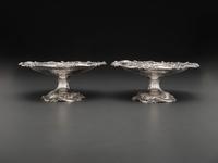 A Pair of American Silver Repousse Tazze