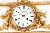 A French Gilt and Patinated Bronze Mounted Marble Mantel Clock