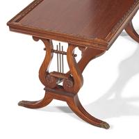 A Neoclassical Style Mahogany Lyre-Base Coffee Table