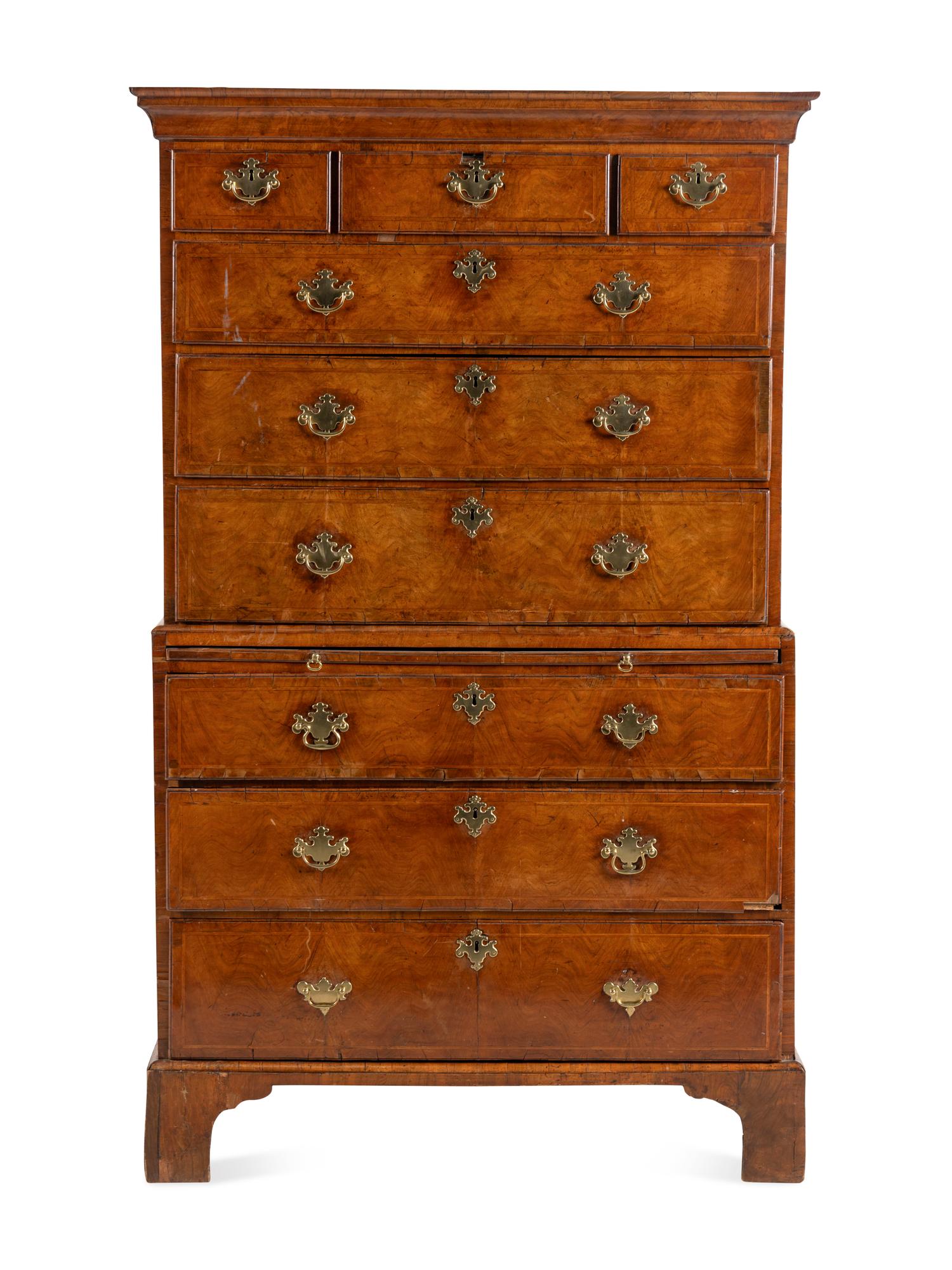 A George II Walnut Chest-on-Chest