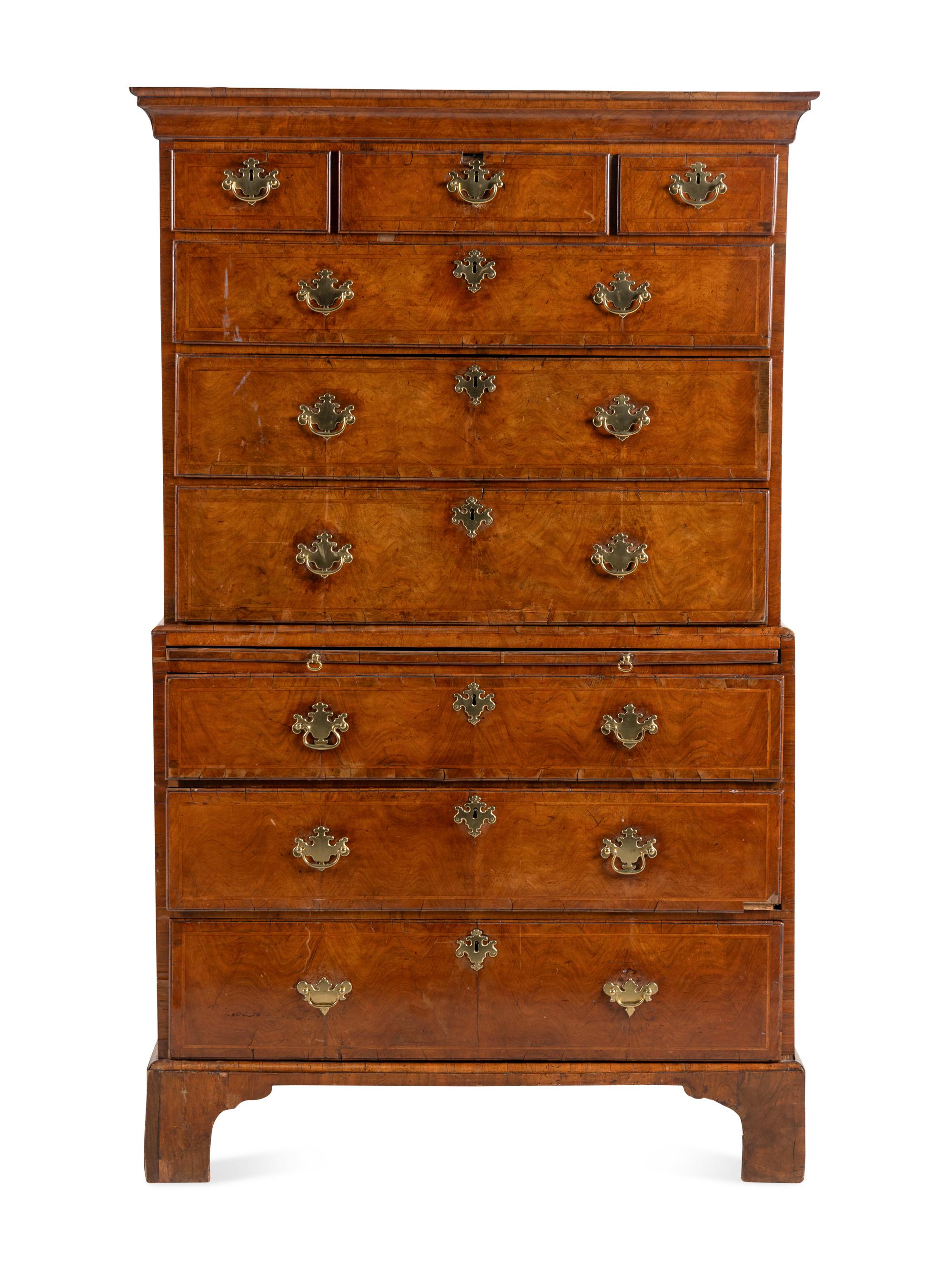 A George II Walnut Chest-on-Chest