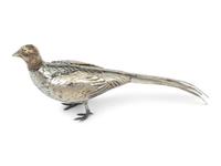 A Pair of German Silver Pheasant Form Casters
