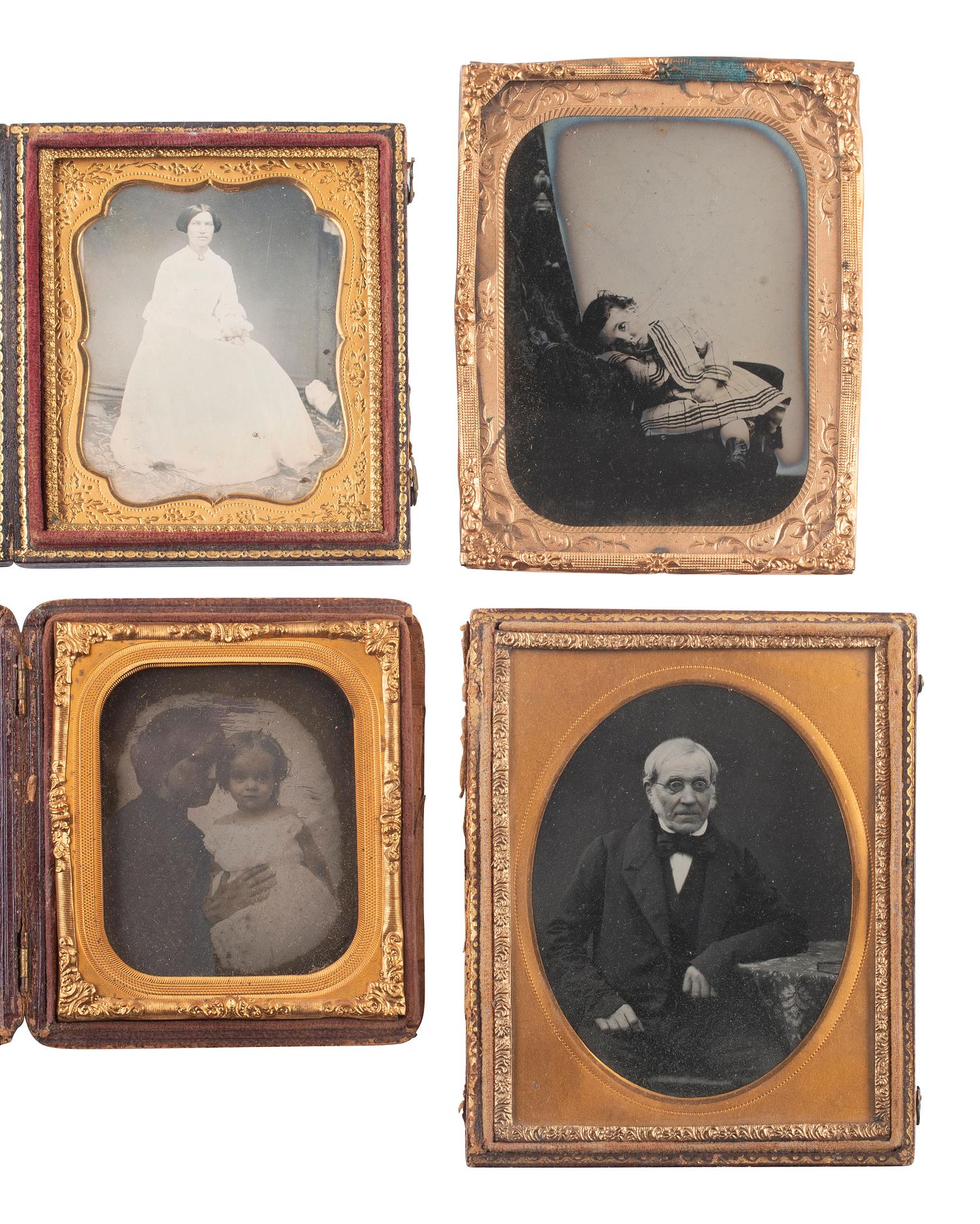 [EARLY PHOTOGRAPHY]. 11 wet plate images featuring interesting and unusual props and poses.