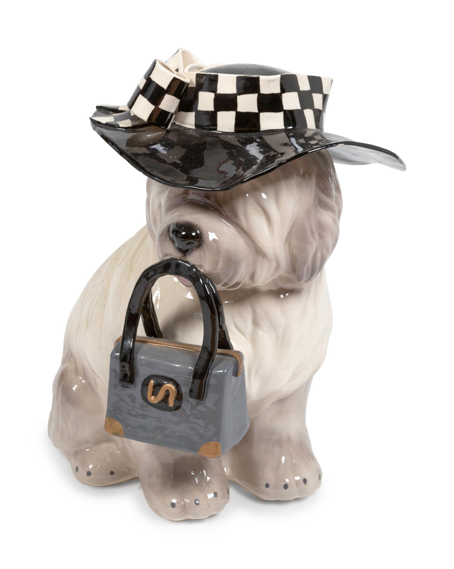 A Glazed Ceramic Dog Figure