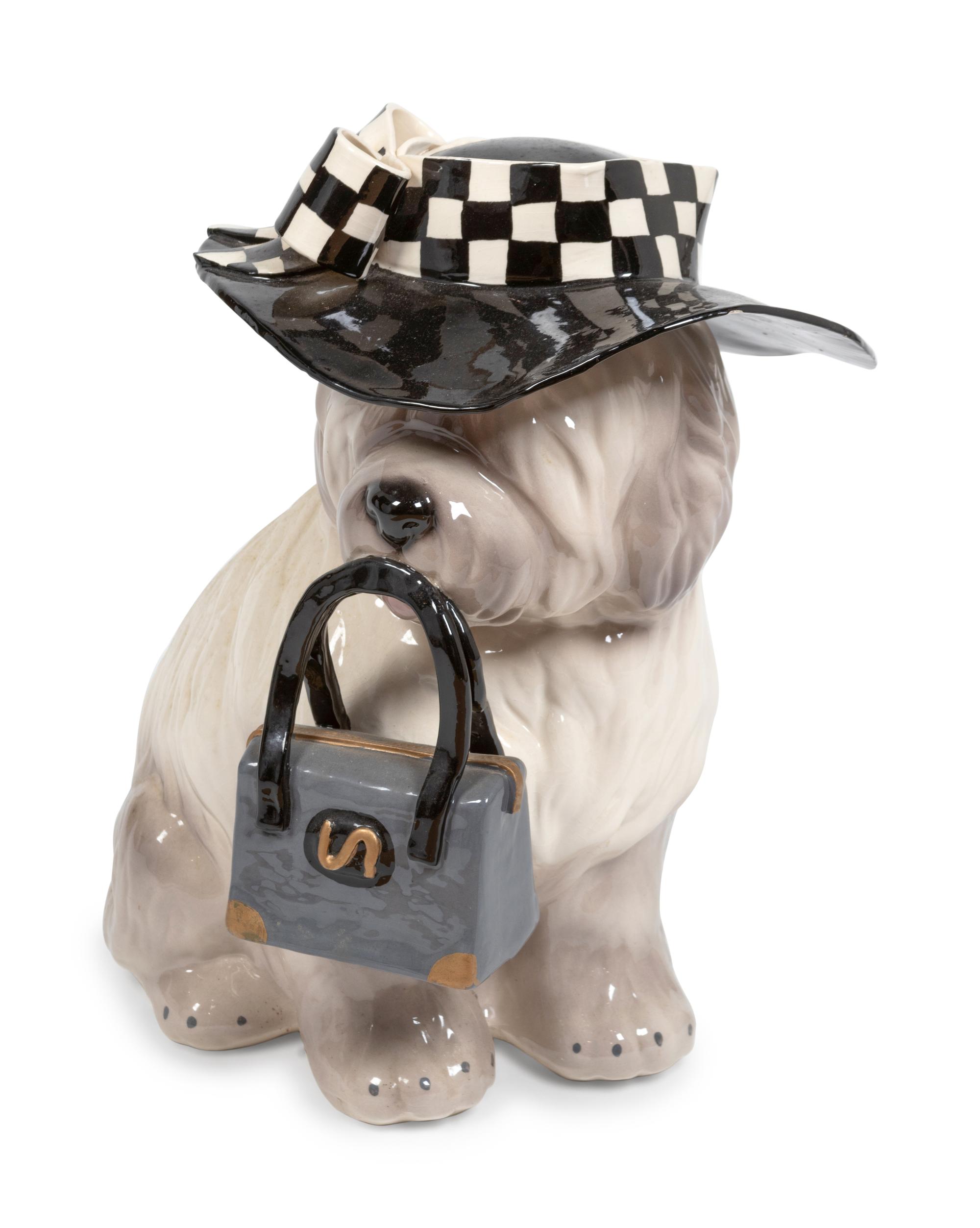 A Glazed Ceramic Dog Figure
