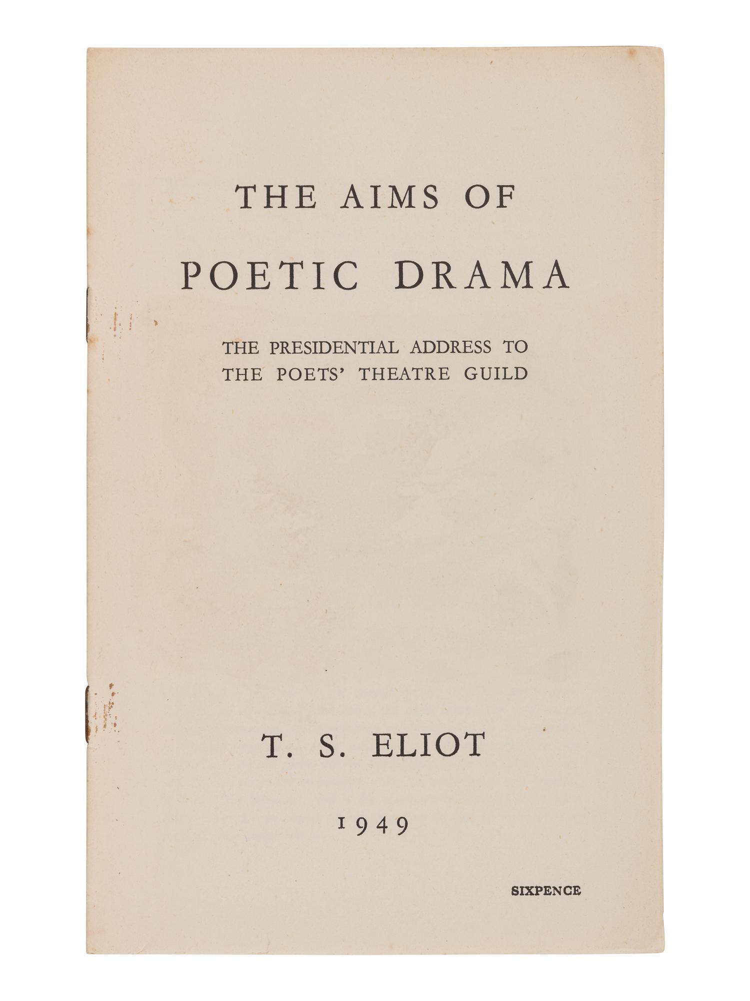 ELIOT, T.S. (1888-1945). A group of 13 works, including: