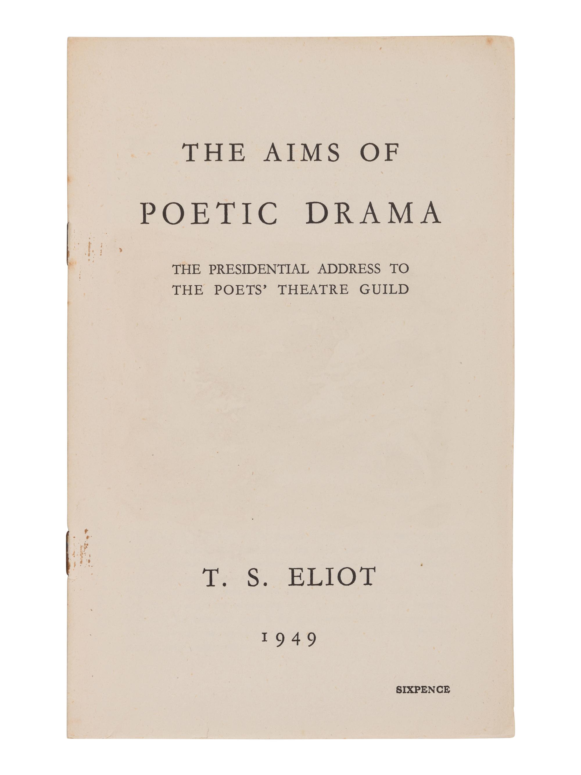 ELIOT, T.S. (1888-1945). A group of 13 works, including: