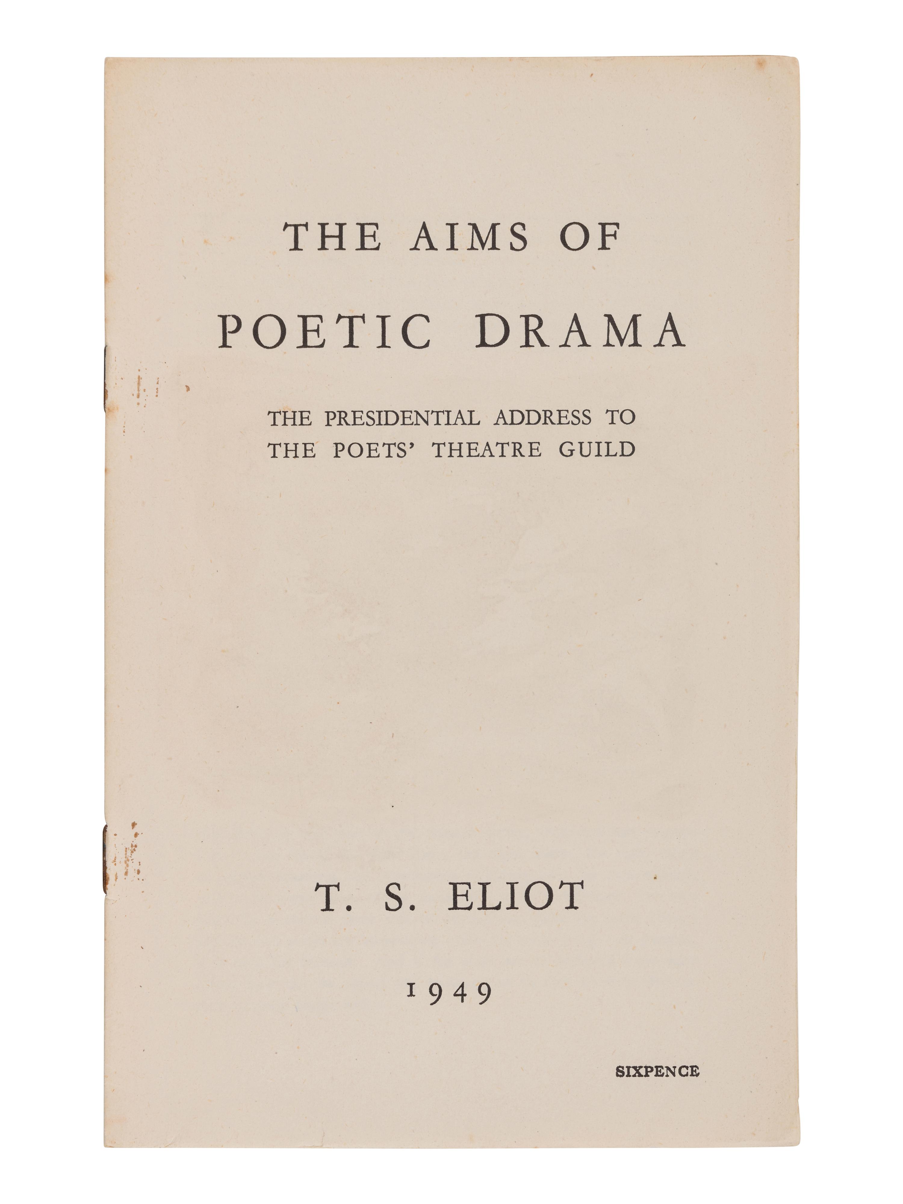 ELIOT, T.S. (1888-1945). A group of 13 works, including: