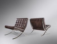 Pair of Barcelona Lounge Chairs Knoll Associates, USA