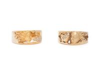 CARRERA Y CARRERA, PAIR OF YELLOW GOLD AND DIAMOND RINGS