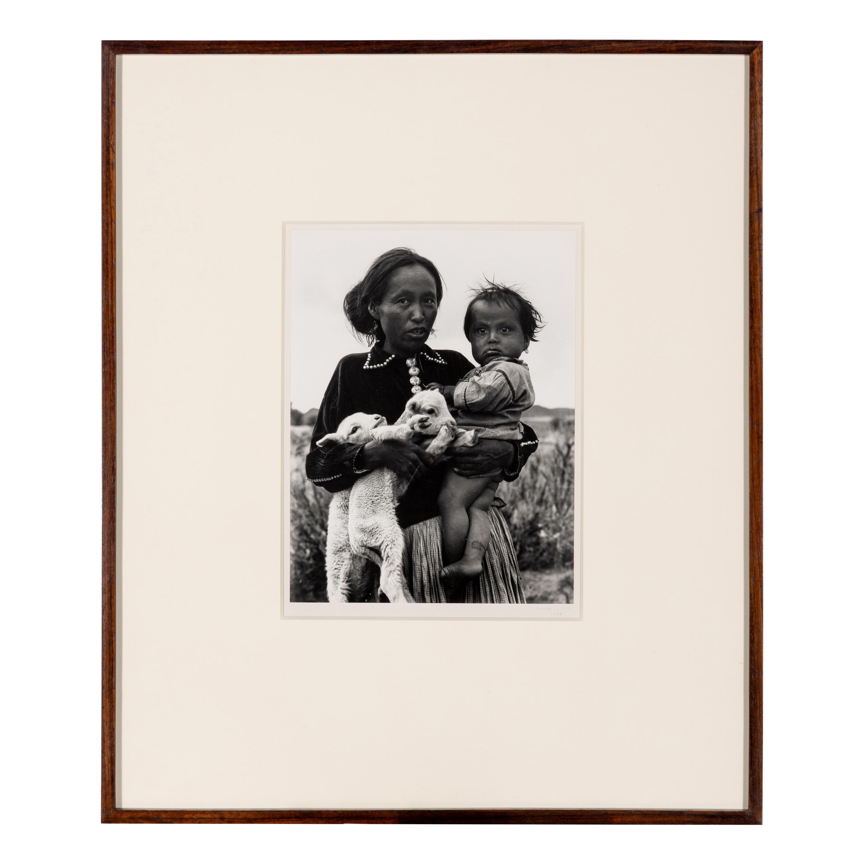 Laura Gilpin (American, 1891-1979) — Woman, Child and Lambs , 1932; printed later