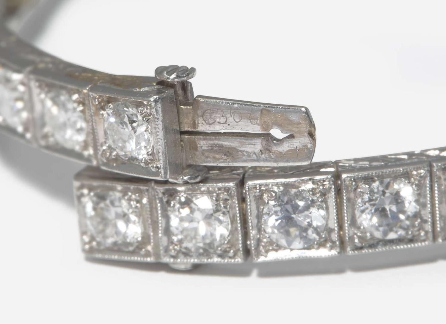 A Platinum and Diamond Art Deco Bracelet