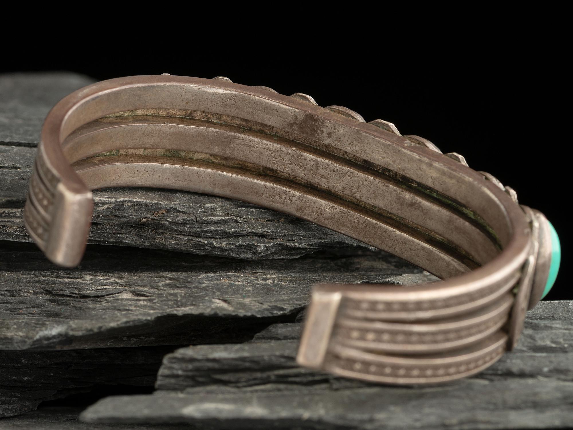 Navajo Silver and Turquoise Cuff Bracelet