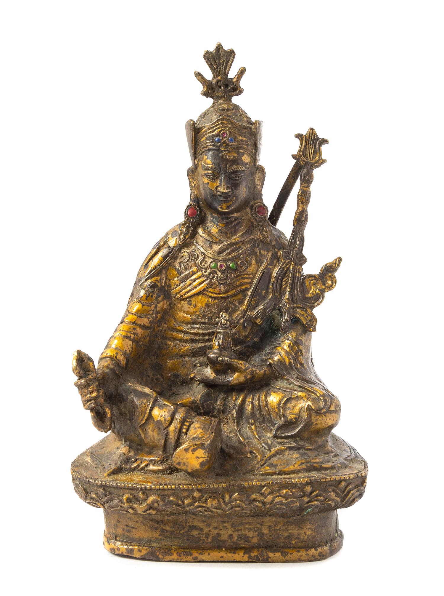 A Tibetan Gilt Bronze Figure of a Deity Height 8 1/2 inches.
