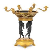 A Louis XVI Style Parcel-Gilt and Patinated Bronze Centerpiece — 19TH CENTURY