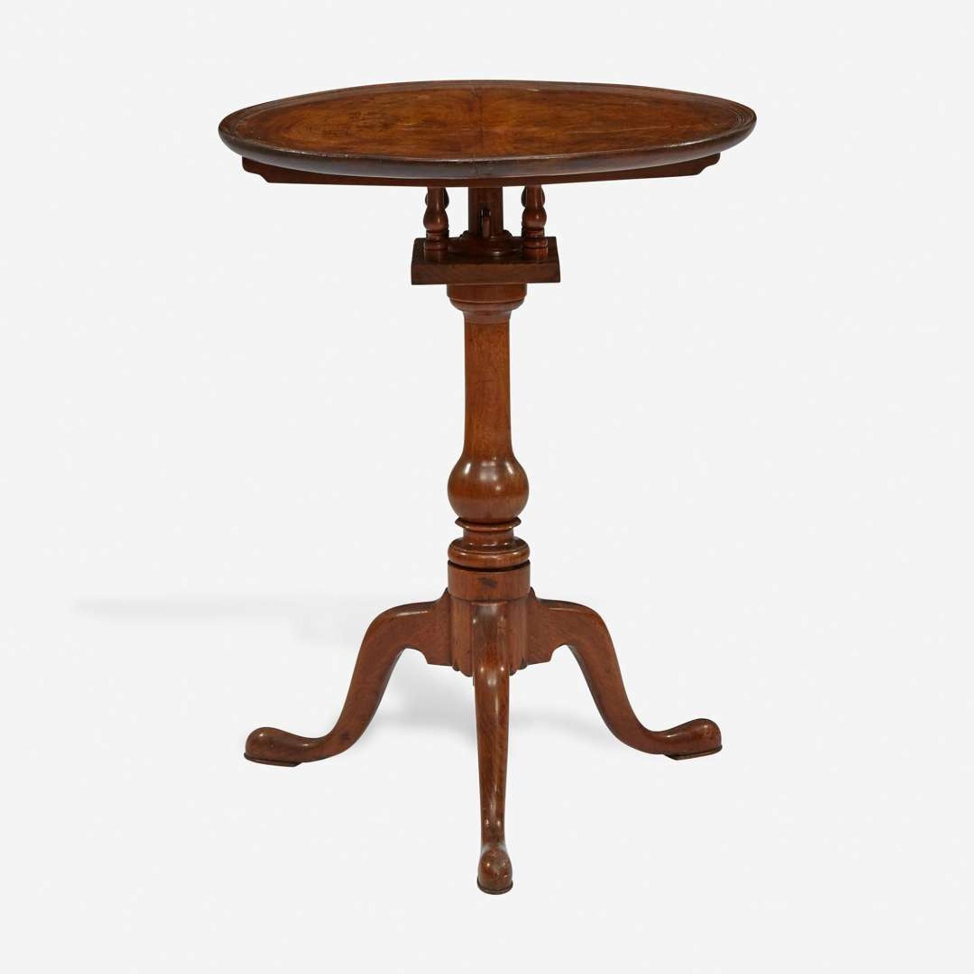A Queen Anne carved walnut tilt-top candlestand Pennsylvania, circa 1760