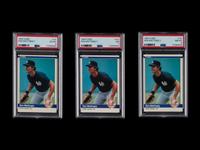 A Group of Three PSA Graded 1984 Fleer Don Mattingly Rookie Baseball Cards No. 131 (PSA 8; PSA 7; PSA 6)