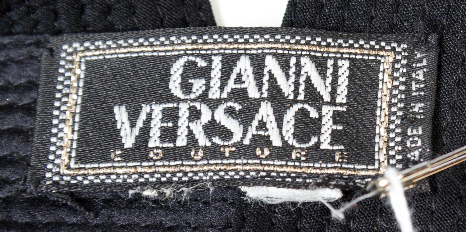 A Gianni Versace Black Silk Bondage Harness Bodice, Size 42.
