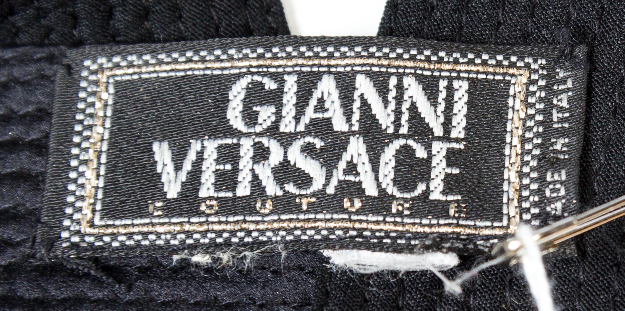 A Gianni Versace Black Silk Bondage Harness Bodice, Size 42.