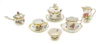 An Assembled Herend Porcelain Partial Coffee Service, Height of tallest 4 inches.