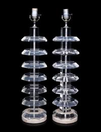A Pair of Contemporary Acrylic Table Lamps