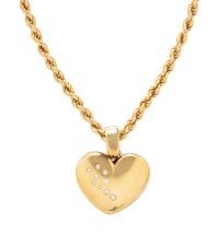 YELLOW GOLD AND DIAMOND HEART PENDANT NECKLACE