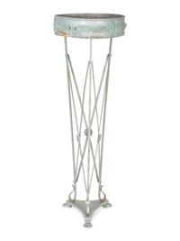 A Neoclassical Style Patinated Metal Jardinière Stand