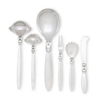 A Georg Jensen Cactus Silver Flatware Service