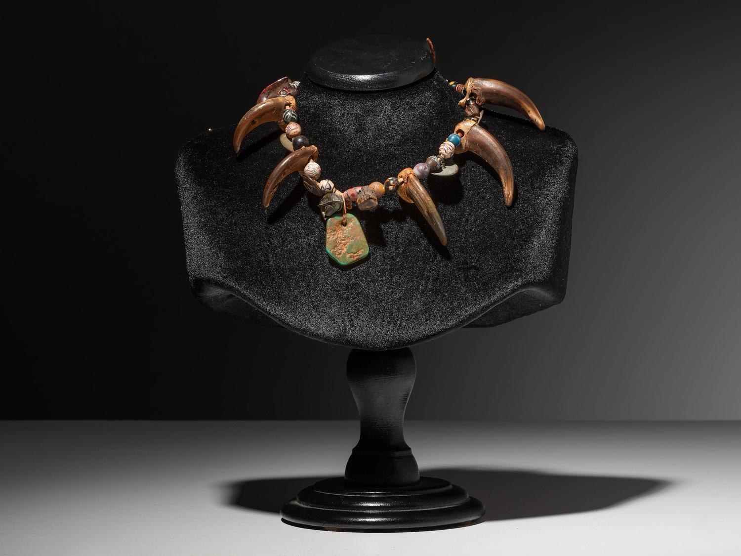 Plains Bear Claw Necklace, with Trade Beads