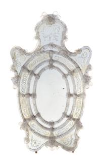 A Venetian Glass Mirror Height 48 inches. — FIRST HALF 20TH CENTURY
