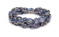 A Vintage 18 Karat White Gold and Sapphire Bracelet, Seaman Schepps, 72.40 dwts.